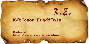 Kácsor Eugénia névjegykártya